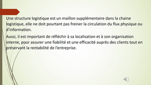 CHAPITRE4- LA STRUCTURE LOGISTIQUE