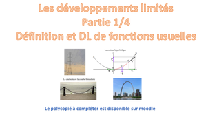 Pour les BUT2 et 3 : préparation aux poursuites d'études - Les développements limités partie 1/4