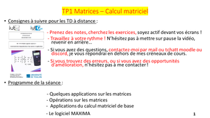 TP1-1 : Calcul matriciel de base