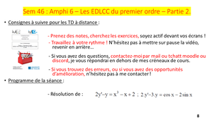 Vidéo 15 : Partie 2 - Amphi 6 de maths - Exercices EDLCC du premier ordre