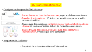TD2 : Transformation en Z partie 1/2