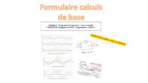 Formulaire calculs de base avec exercices.