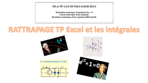 Rattrapage TP Excel et les intégrales BUT1